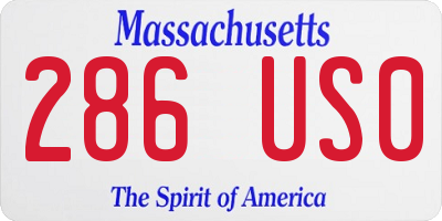 MA license plate 286US0