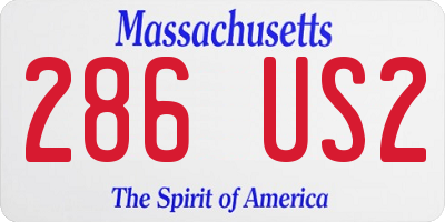 MA license plate 286US2