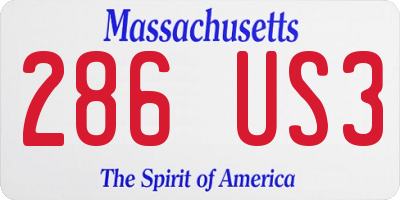 MA license plate 286US3