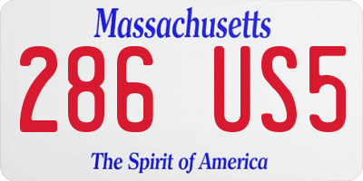 MA license plate 286US5