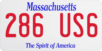 MA license plate 286US6