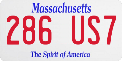 MA license plate 286US7