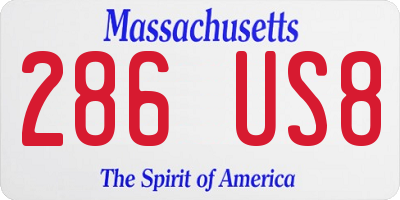 MA license plate 286US8