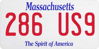 MA license plate 286US9