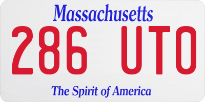 MA license plate 286UT0