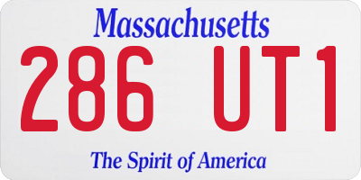 MA license plate 286UT1
