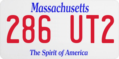 MA license plate 286UT2