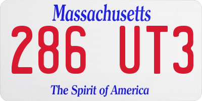 MA license plate 286UT3