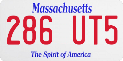 MA license plate 286UT5