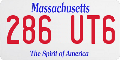 MA license plate 286UT6