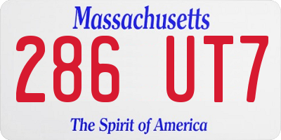MA license plate 286UT7