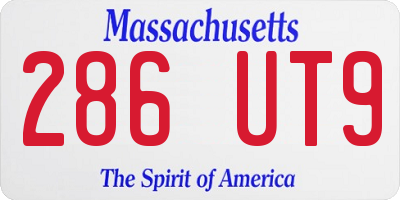 MA license plate 286UT9