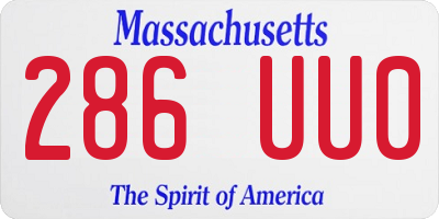 MA license plate 286UU0