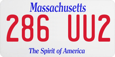 MA license plate 286UU2