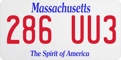 MA license plate 286UU3