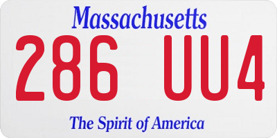 MA license plate 286UU4