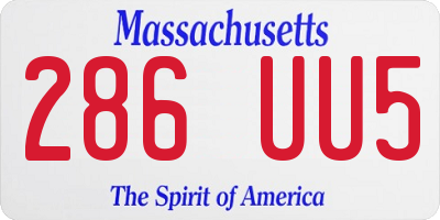 MA license plate 286UU5