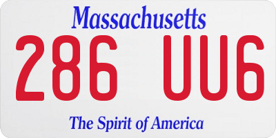 MA license plate 286UU6