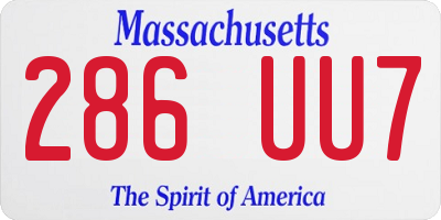 MA license plate 286UU7