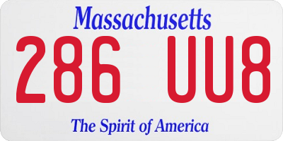 MA license plate 286UU8