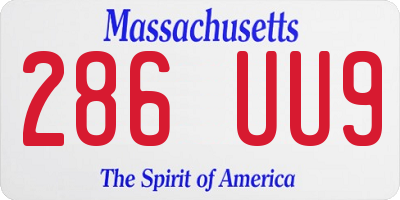 MA license plate 286UU9