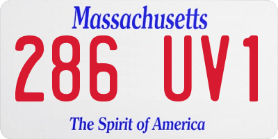 MA license plate 286UV1
