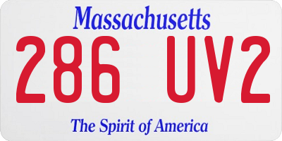MA license plate 286UV2