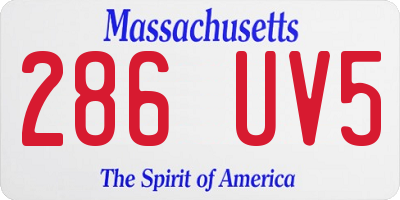 MA license plate 286UV5