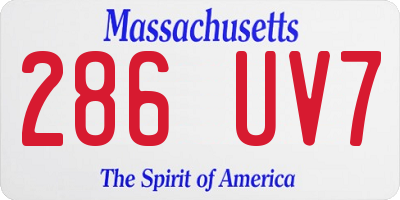 MA license plate 286UV7