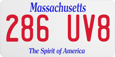 MA license plate 286UV8