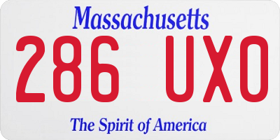 MA license plate 286UX0