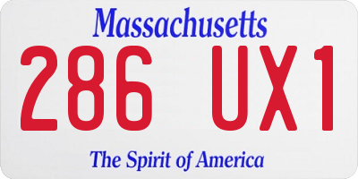 MA license plate 286UX1