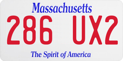 MA license plate 286UX2