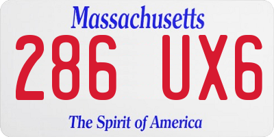 MA license plate 286UX6