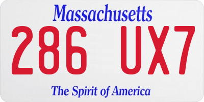 MA license plate 286UX7
