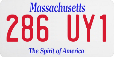 MA license plate 286UY1
