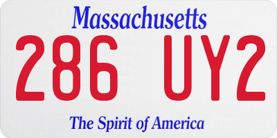 MA license plate 286UY2