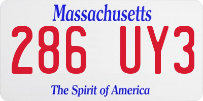 MA license plate 286UY3