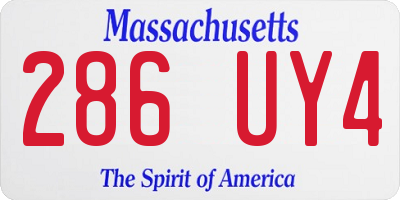 MA license plate 286UY4