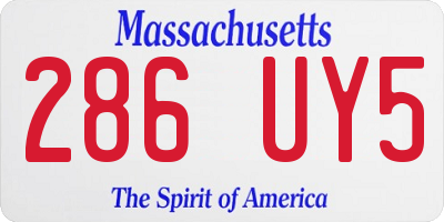 MA license plate 286UY5