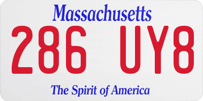 MA license plate 286UY8