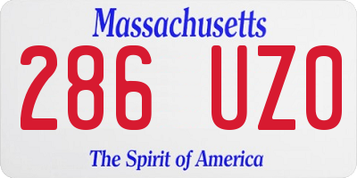 MA license plate 286UZ0