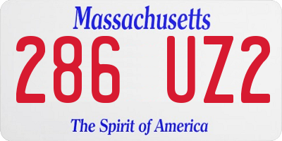 MA license plate 286UZ2