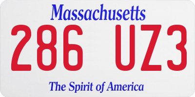 MA license plate 286UZ3