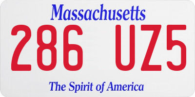 MA license plate 286UZ5