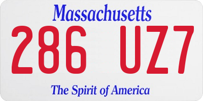 MA license plate 286UZ7