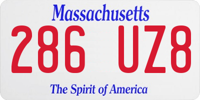 MA license plate 286UZ8
