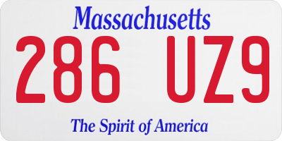 MA license plate 286UZ9