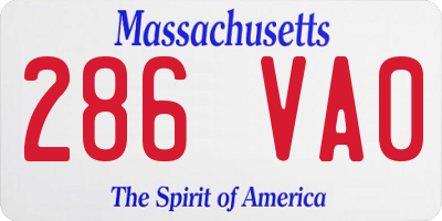 MA license plate 286VA0