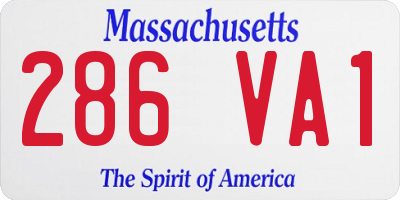 MA license plate 286VA1